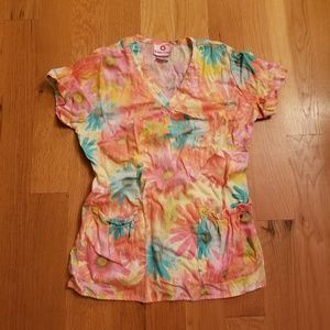 White Cross Scrub Top